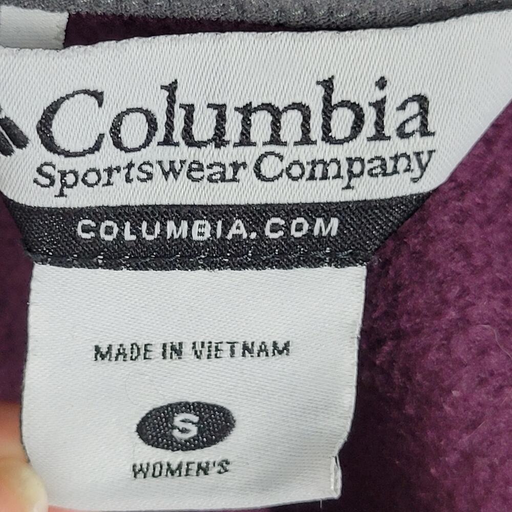 Columbia Women's Fleece Jacket Purple Gray Full Zip Hooded Casual Outdoor Size S - Picture 5 of 5